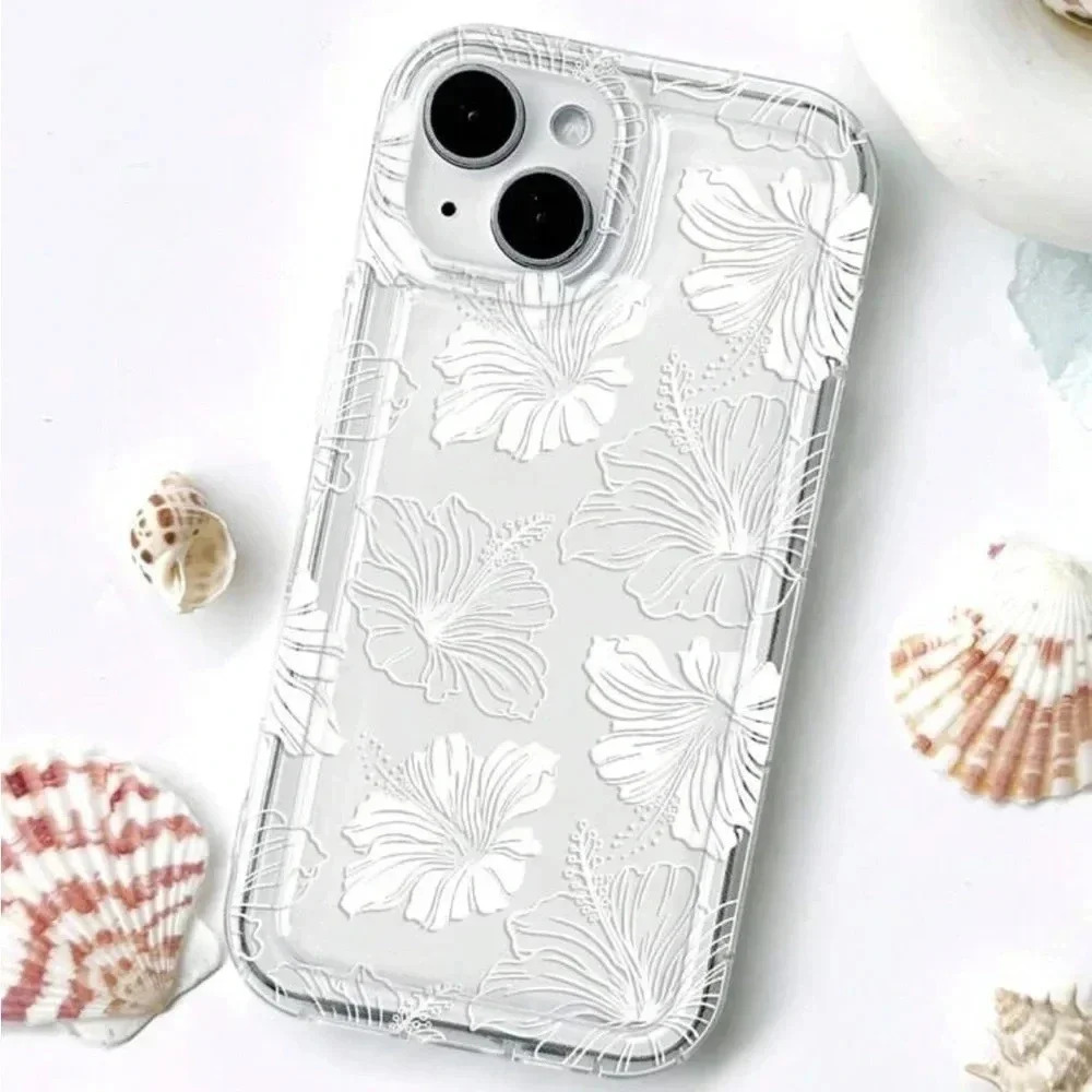 ⚠️Clearance iPhone 15/Pro/Pro Max White Floral Phone Case